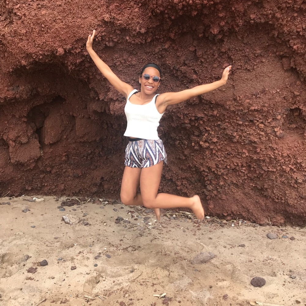 Pattern high waist shorts